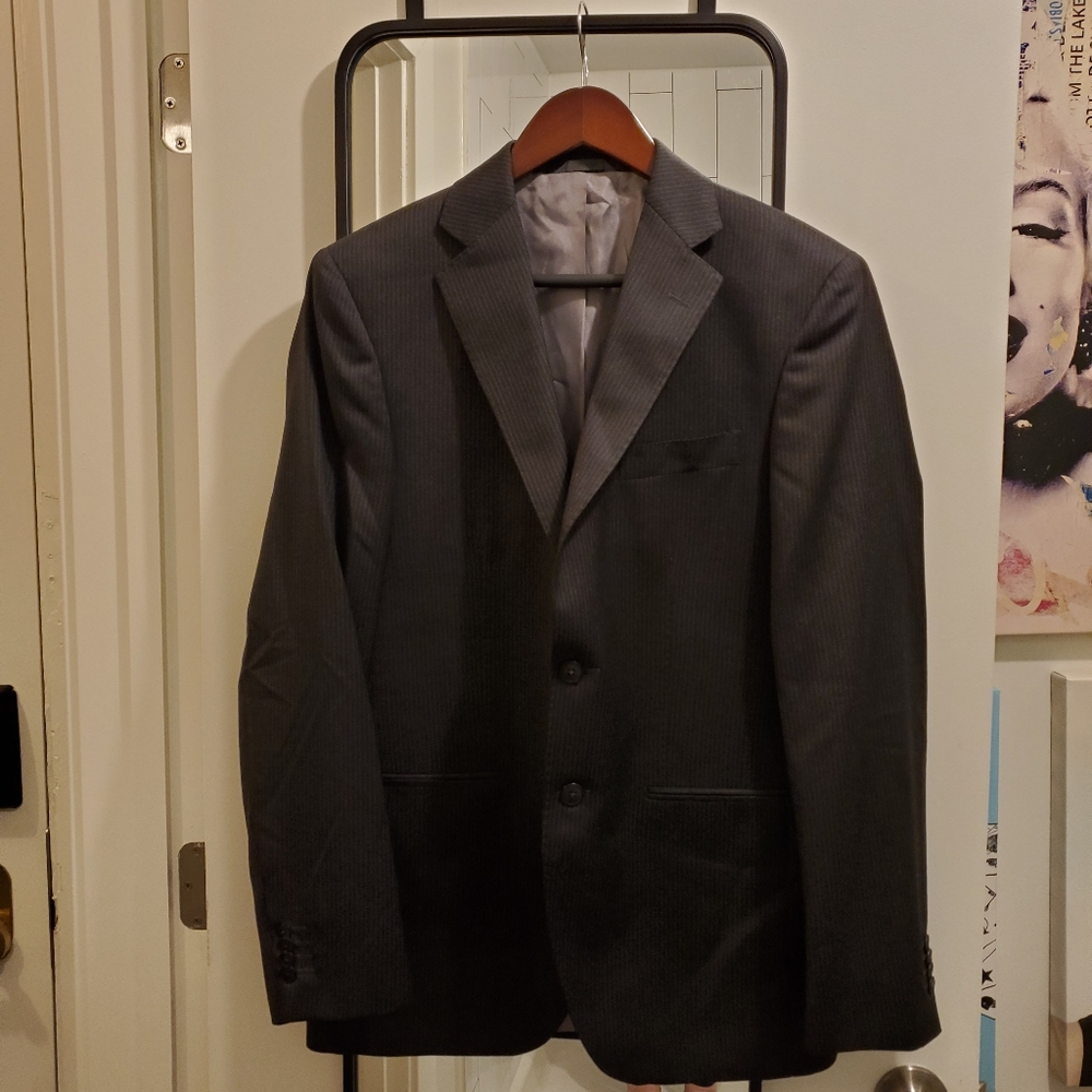 Mens Harrison Pinstripe Suit Jacket Size 38